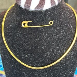 Gold tone Omega chain necklace 14” length